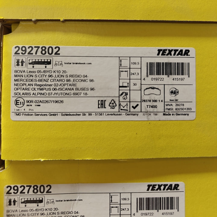 BRAKE PADS TEXTAR 802